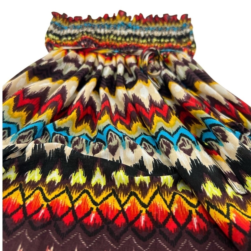 Body Central  Off the Shoulder Smocked Long Maxi Women's Multicolor Dress S